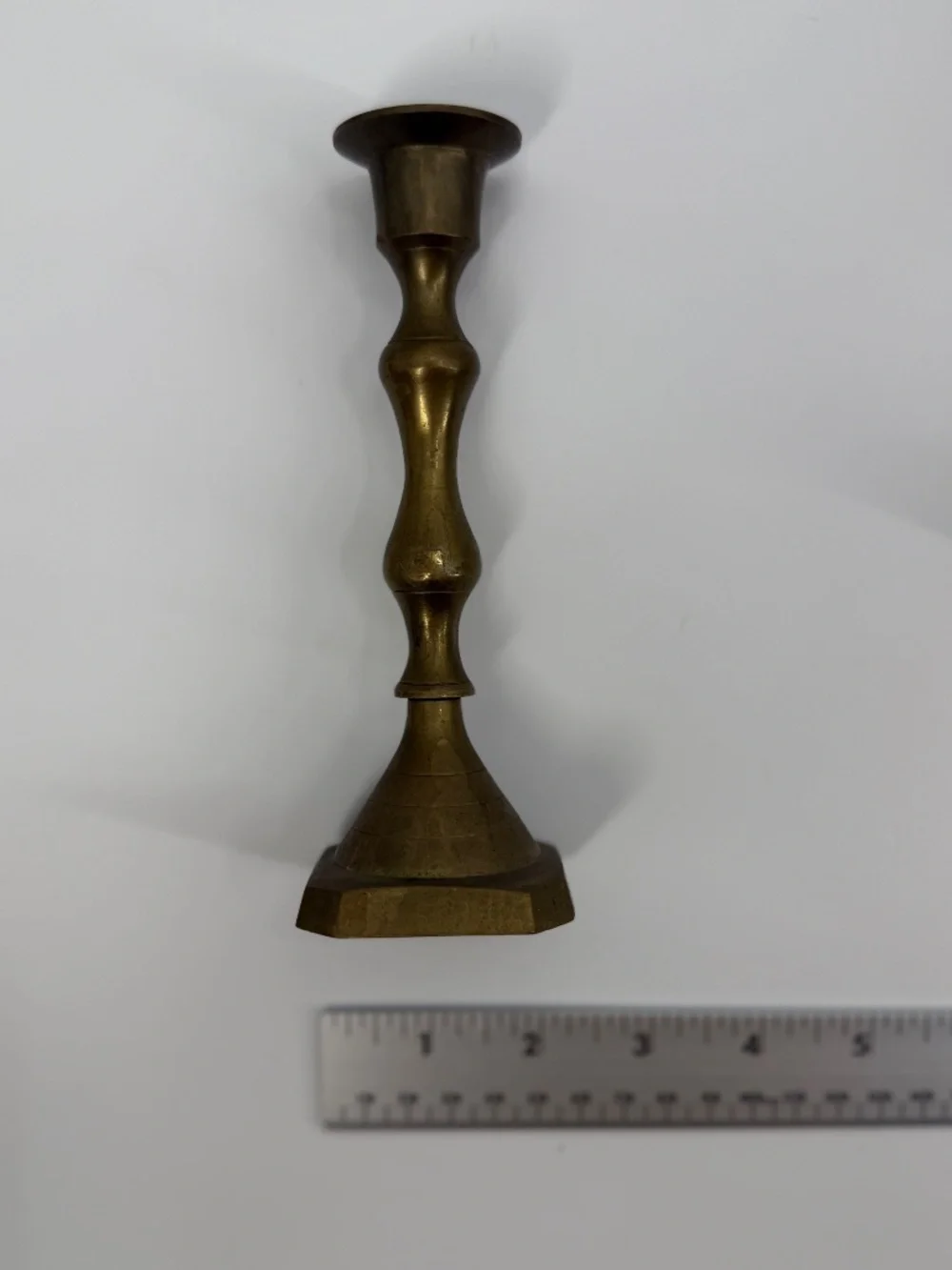 Vintage Solid Brass Candlestick Holders Pair 7